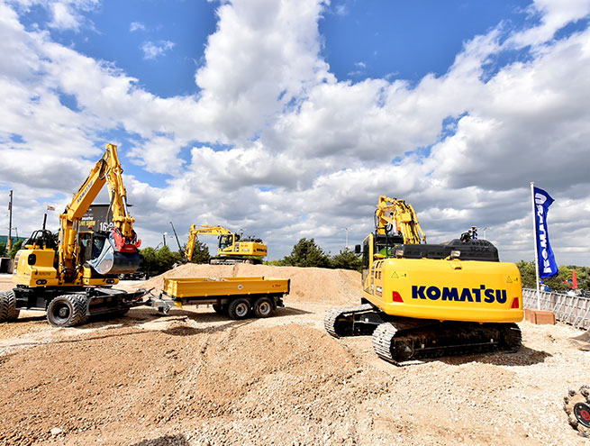 Demolition machines on site